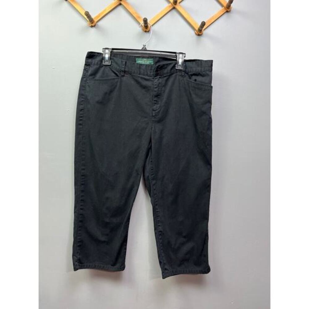 Lauren Ralph Lauren ladies size 14 cropped black twill pants‎